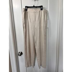 Chico's Women’s‎ Pull-On Cropped Straight Leg Pants Casual Beige Size Medium